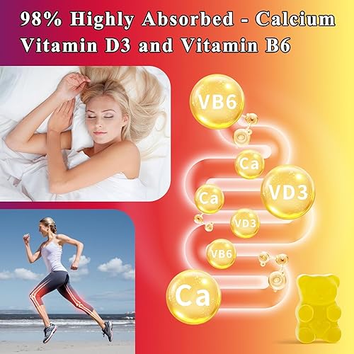 Miniatura 4 de Gomitas de glicinato de magnesio 800 mg por porción, suplemento de magnesio sin azúcar con malato de magnesio, calcio, vitamina D3, B6, CoQ10 para