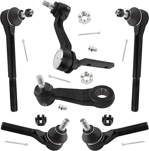 BOXI Juego de 6 barras de acoplamiento frontal interior y exterior, brazo tensor Pitman para Chevrolet Blazer S10 GMC Jimmy Sonoma 1998-2004 Isuzu