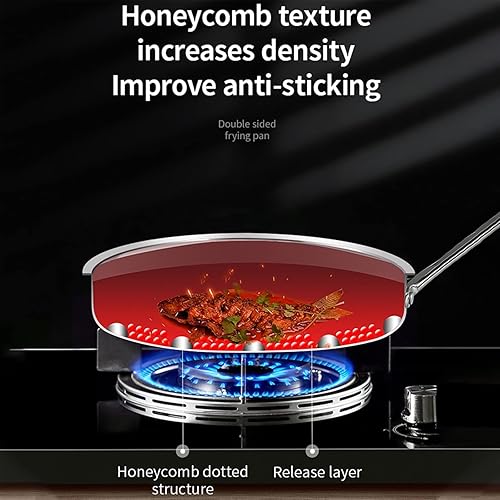 Miniatura 6 de HESNDpdg Skillets Frying Pan Food Grade 304 Stainless Steel Non Stick Pan Honeycomb Pot Bottom Induction Cooker Gas Stove General Wok