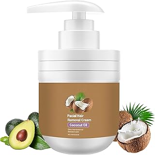 Coconut Oil Facial Hair Removal Cream, Natural Ingredients No Harm the Skin for Both Men and Women (1)