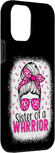 Miniatura 3 de Funda para iPhone 13 Pro Max Sister Of A Warrior Messy Bun Rosa Concientización sobre el Cáncer de Mama