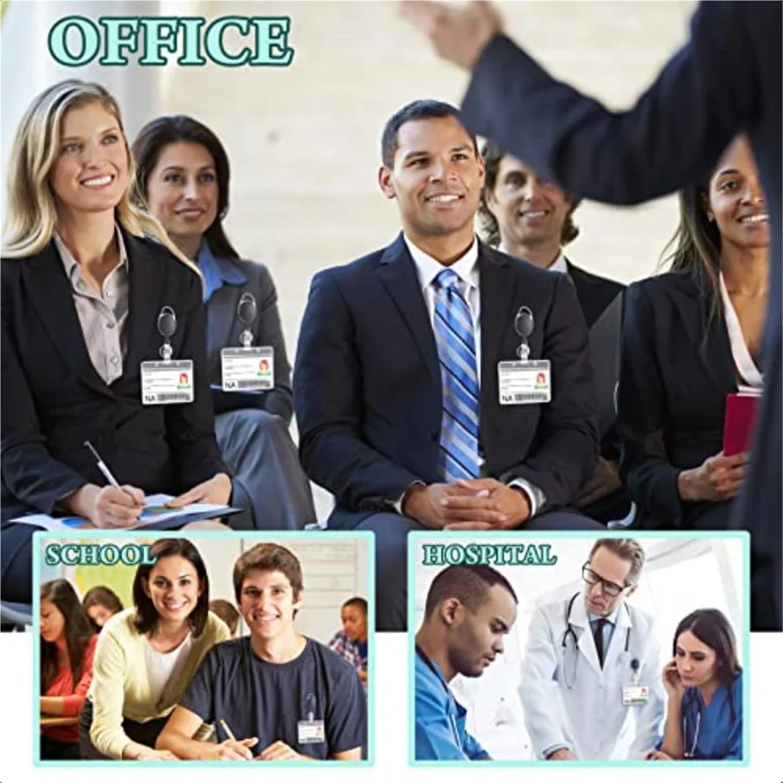 50 Pcs Heavy Duty Einziehbare Ausweishalter Charge ID Halter Clip Groß Schlüssel Mit Ring for Büroangestellte Für Schlüssel Kartenhalter