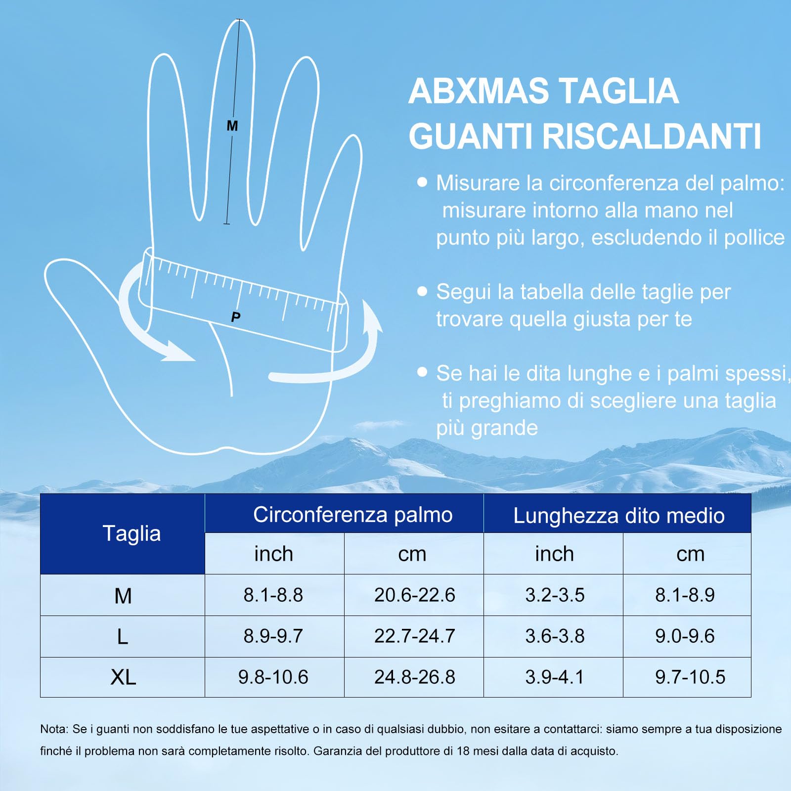 Guanti Riscaldati Elettrici per Uomo e Donna, Guanti Riscaldati Impermeabili Ricaricabili con Batterie 7,4V 6400mAh