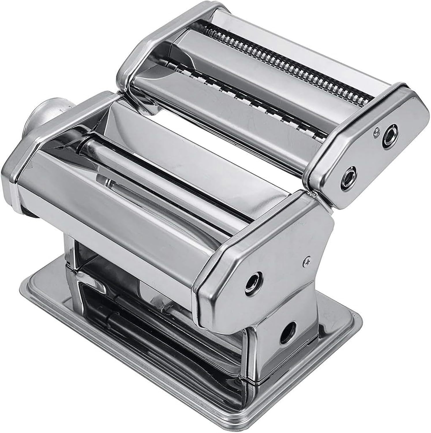 Wzglod Professional Pasta Maker Machine Pasta Maker Spaghetti Roller Lasagne Tagliatelle Cutter Stainless Steel Machine Fresh Cutter (Silver 20.5x12.5x18cm)