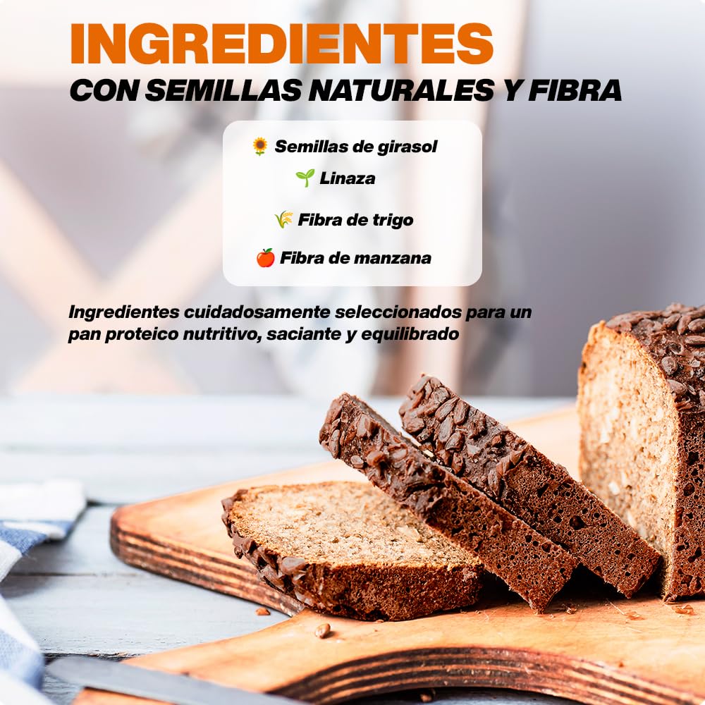 DRASANVI Pan Proteico Bajo en Carbohidratos 27% Proteínas Alto Contenido en Fibra Bajo en Azúcares y Calorías 365 gr