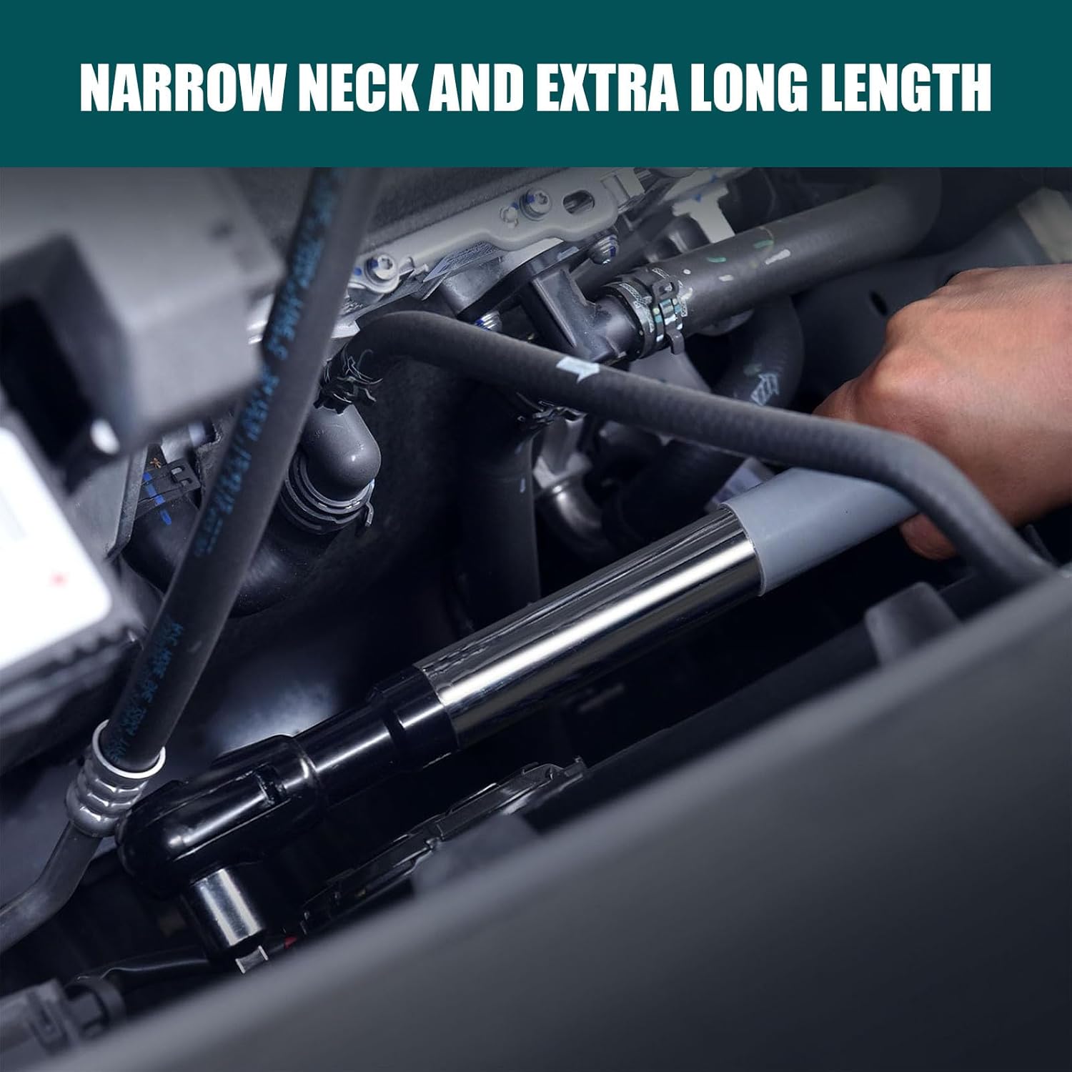 Offset Extension Wrench for Electric Drill, Impact Wrench Extender Set for Socket Sets, 1/2-Inch Electric Drill Adapter, 4 Conversion Adapters, Slim Design for Tight Spaces