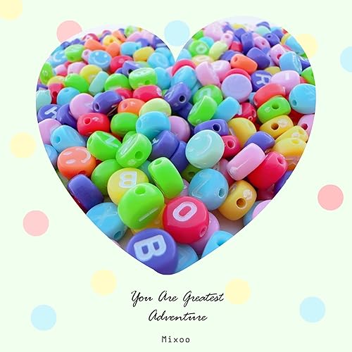 Miniatura 3 de 1000 cuentas de letras del alfabeto de 0.157 x 0.276 pulgadas, cuentas redondas de letras acrílicas, coloridas para hacer joyas, pulseras (luz)