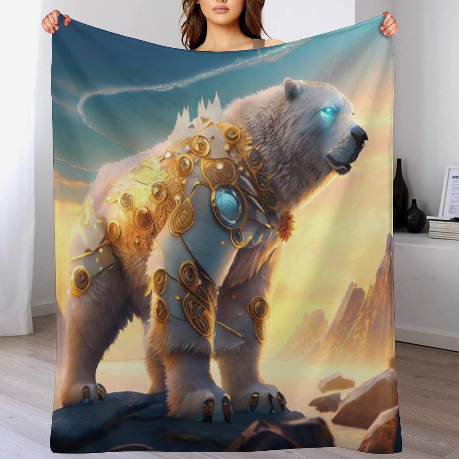 Couverture polaire ours polaire pour cocooner sur votre canapé toute l'année