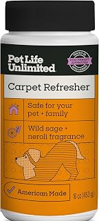 Pet Life Unlimited Carpet Deodorizer Powder, 16 oz, Strong Pet Odor Eliminator & Carpet Freshener, Plant-Based Wild Sage & Neroli Scent, Pet Safe (Pack of 1)