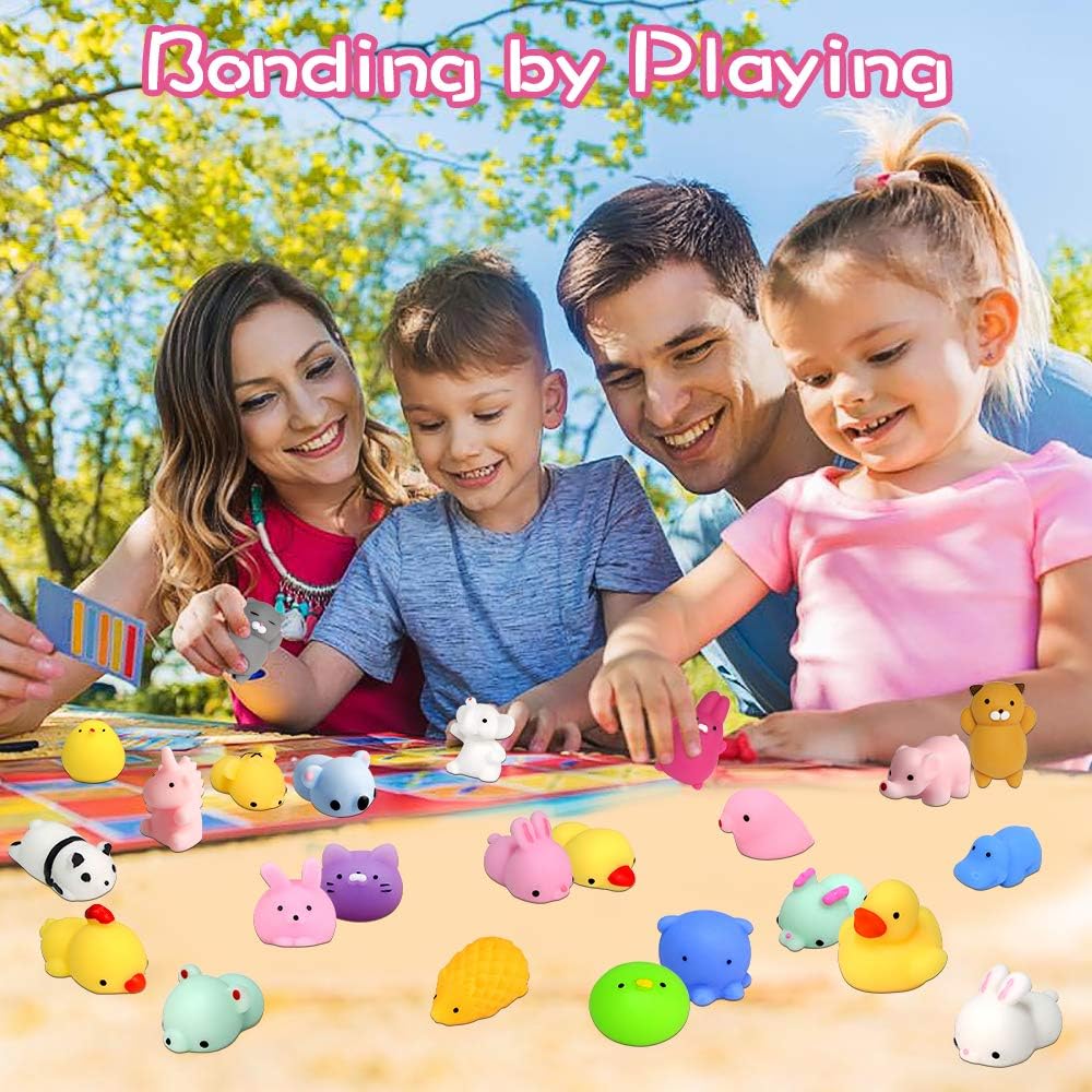 LUDILO 40Pcs Mochi Squishy Toys Mini Squishies Kawaii Animal Squishys Party Favors for Kids Unicorn Cat Panda Miniature Novelty Toys Class Prizes Birthday Gifts Stress Relief Toy for Adults, Random : Toys & Games