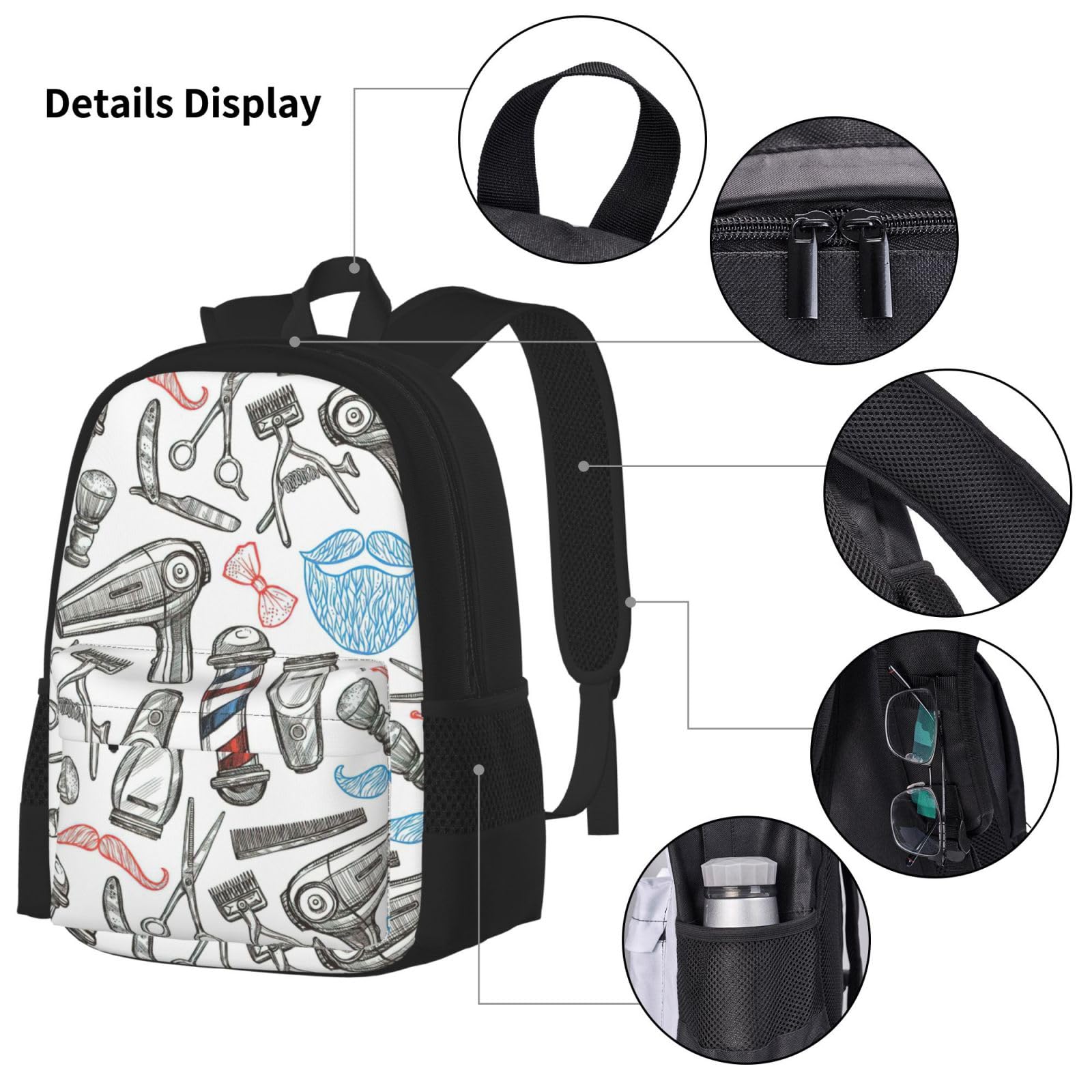 Zaino, borsa portapranzo, astuccio, set da 3 pezzi, per lavoro e
