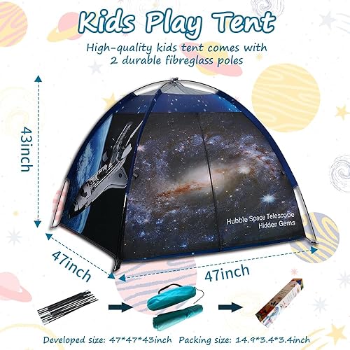 Miniatura 7 de Tienda de campaña para niños y niñas, transbordador espacial Atlantis con cúpula Hubble para regalo para niños, tienda de campaña desplegable para