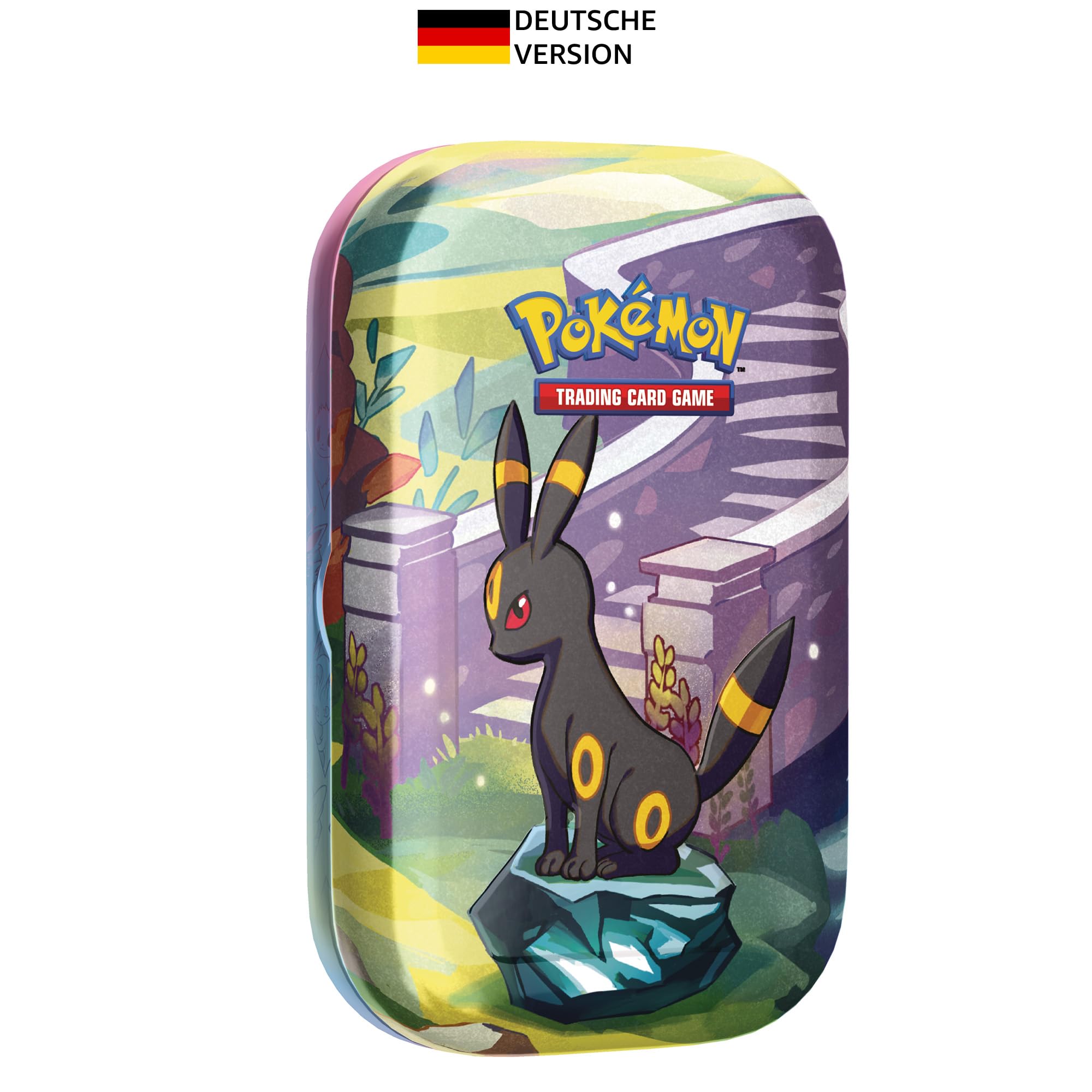 Pokémon-Sammelkartenspiel: Mini-Tin-Box Karmesin & Purpur – Prismatische Entwicklungen: Nachtara (2 Boosterpacks & 1 Münze)