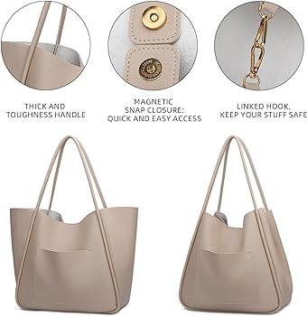 Amazon.com: KKXIU Tote Bag for Women Vegan Leather Shoulder Purse