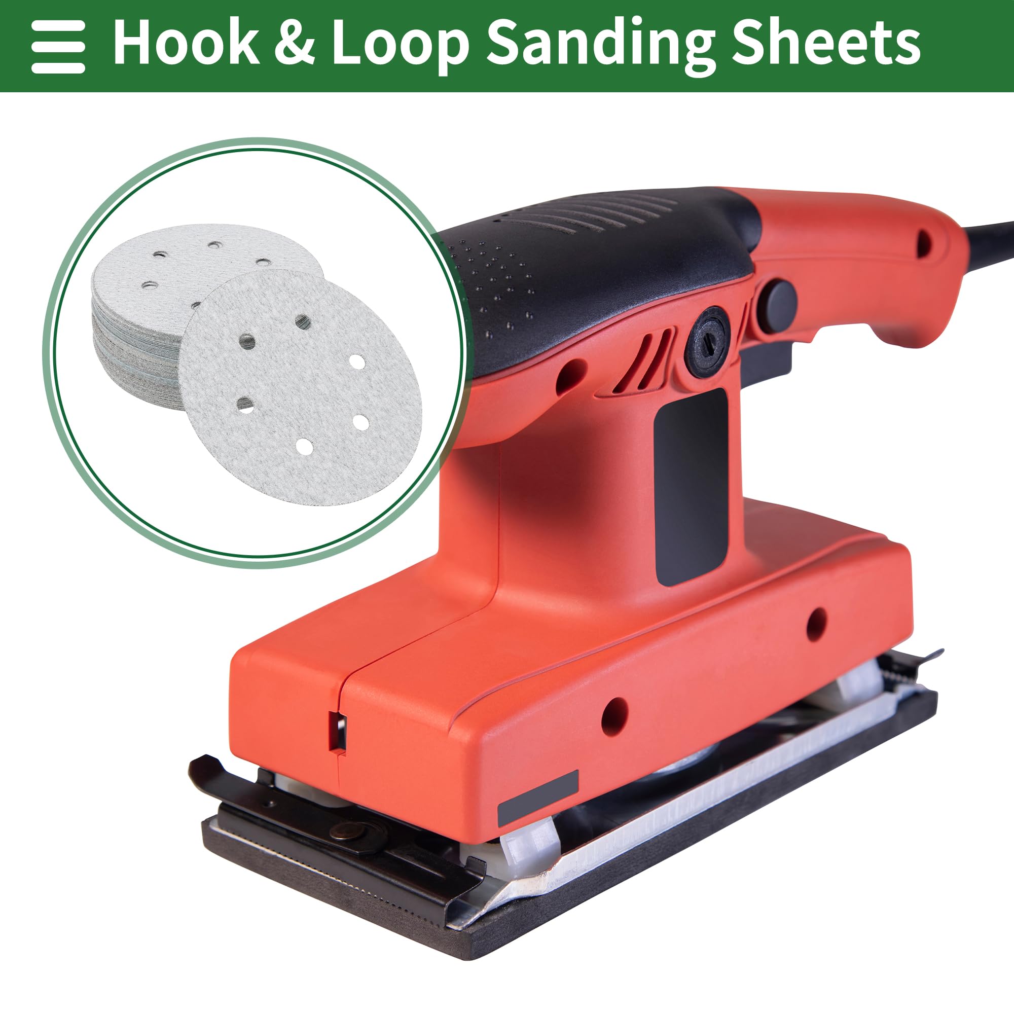 Hihaha Sandpaper Hook & Loop Sanding Sheets 150x150mm White 120 Grit Round Efficient Grinding and Polishing Automobile Manufacturing and Repair Woodworking - Image 2