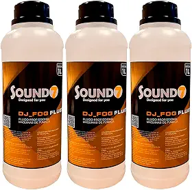 Kit 3 Líquido De Fumaça Sound7 Djfog Fluid 1 Litro Densidade (MORANGO)