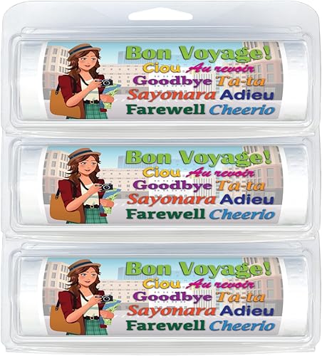 Papel higiénico temático para llevar, vacaciones y viajes (paquete de 3) (108 Bon Voyage City Tourist Brunette)