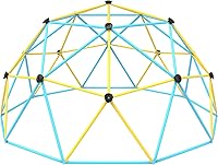 Vista 8 de Gardenature - Cúpula de escalada de 10 pies con hamaca, gimnasio de jungla al aire libre para niños, estructura de escalada geométrica con cúpula
