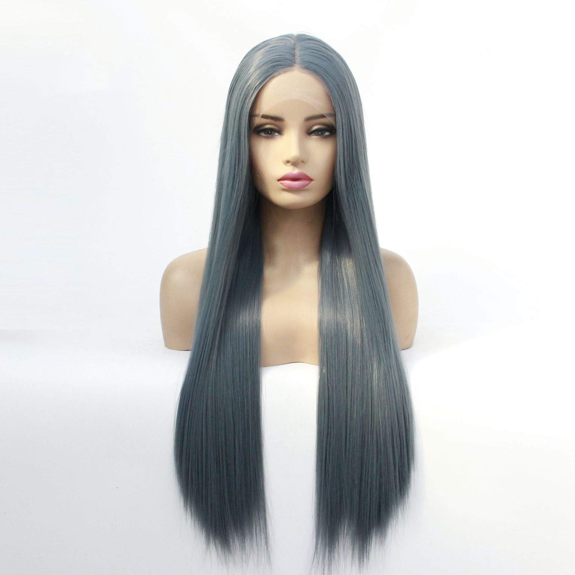 Perruque lace front synthétique longue droite pour un lissage parfait sans effort