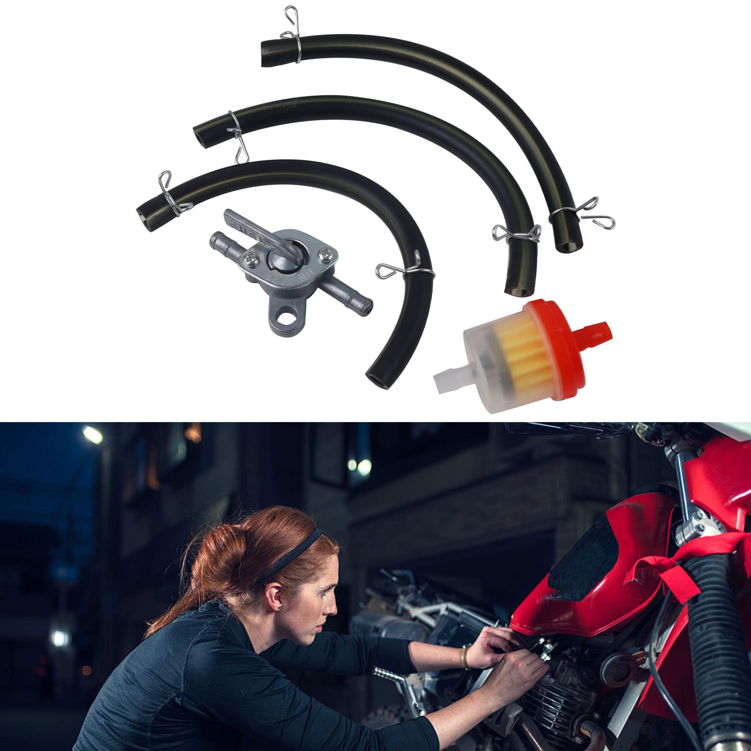 Kit Tubi E Filtro Carburante Per Moto 50CC-150CC - Nero Per ATV, Quad Bike - Foto 6