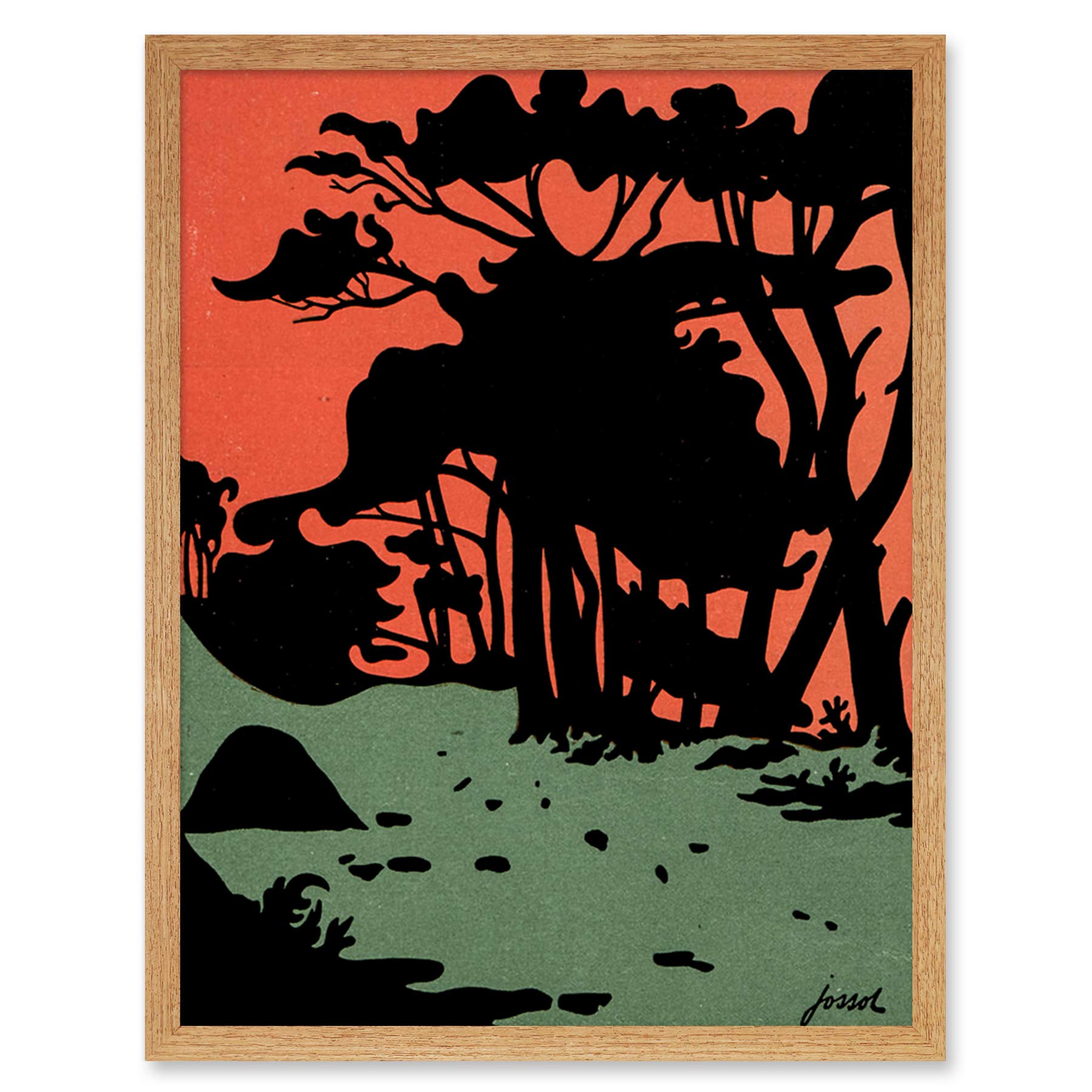 Wee Blue Coo Magazine Cover Jugend Abstract Silhouette Art Print Framed Poster Wall Decor 12x16 inch
