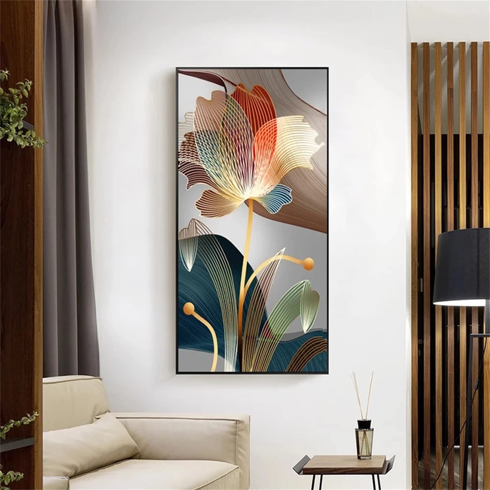 DIY zestawy do malowania diamentami 5D, pełne wiertło diamentowy obraz dla dorosłych i dzieci, kryształ górski haftowanie obrazy do dekoracji ścian domu - 80 x 160 cm (31 x 63 cali (abstrakcyjny kwiat)