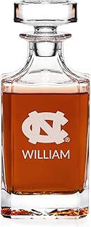 Lifetime Creations Personalized North Carolina Tar Heels Whiskey Decanter - Engraved UNC Gifts for Men, Fans, Alumni - Made in USA - Dishwasher Safe