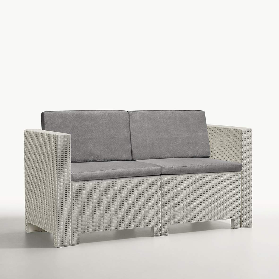 Bica 9017 Set Salottino Colorado 4 Posti 119x64x57 cm, Bianco, 279x155x64 cm