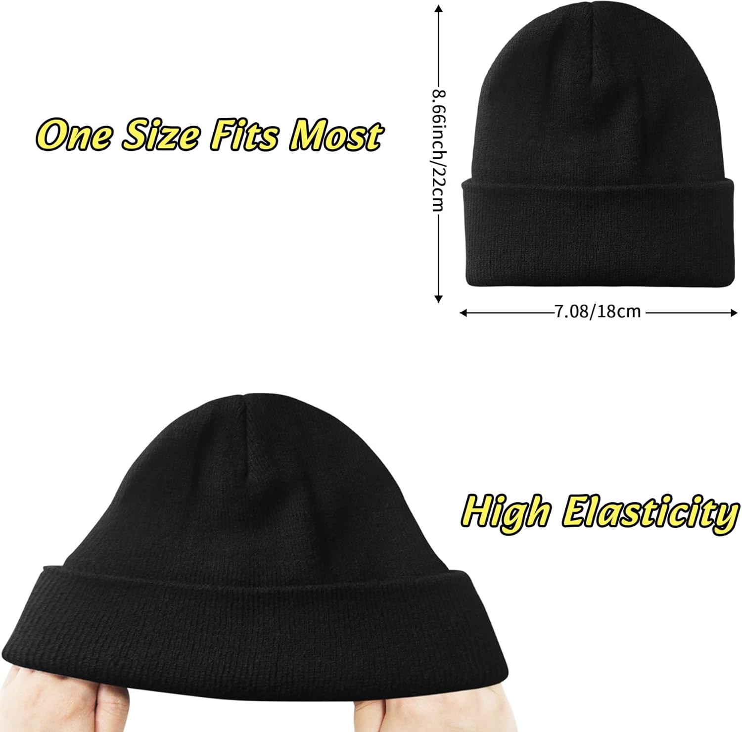 NPQQUAN 3 Packs Unisex Beanie Hats for Men Women Winter Knit Beanies - Image 6