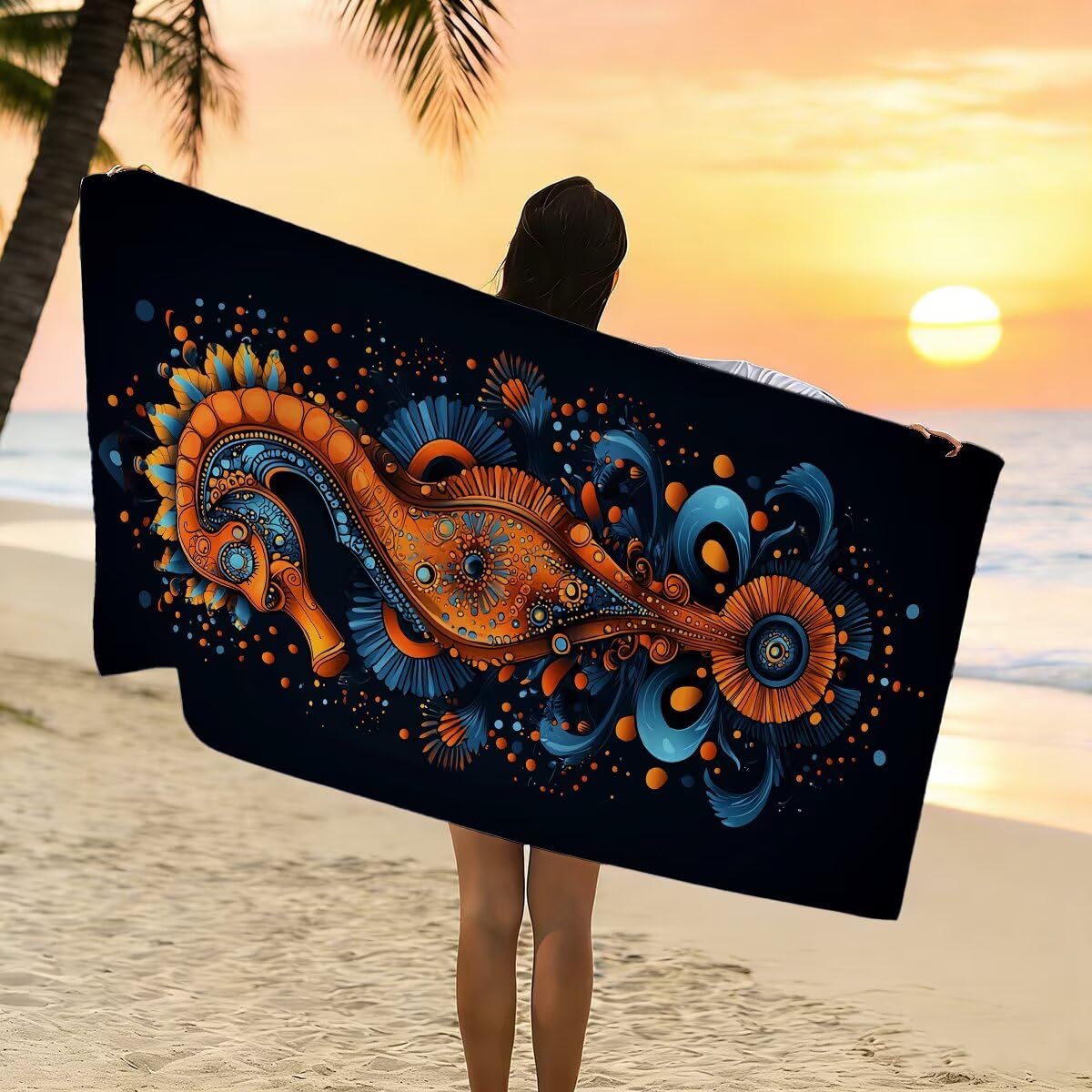 Ręcznik plażowy XXL, 100 x 220 cm, zestaw 2 szt., ręcznik do sauny, ręcznik z mikrofibry, szybkoschnący, sportowy ręcznik do studia fitness, lekki ręcznik kąpielowy, duży ręcznik kąpielowy, bez piasku