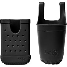 BOGG BAG Bevy Beverage Holder + Call Me Bogg Phone Holder LBD Black Durable Accessory Washable Tote Organizer Beach, Pool, Boat, Work, Sports