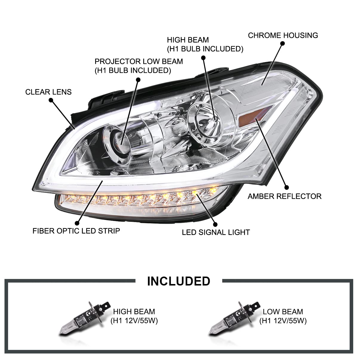 Amazon.co.jp: Spec-D チューニング クローム クリア LED バー