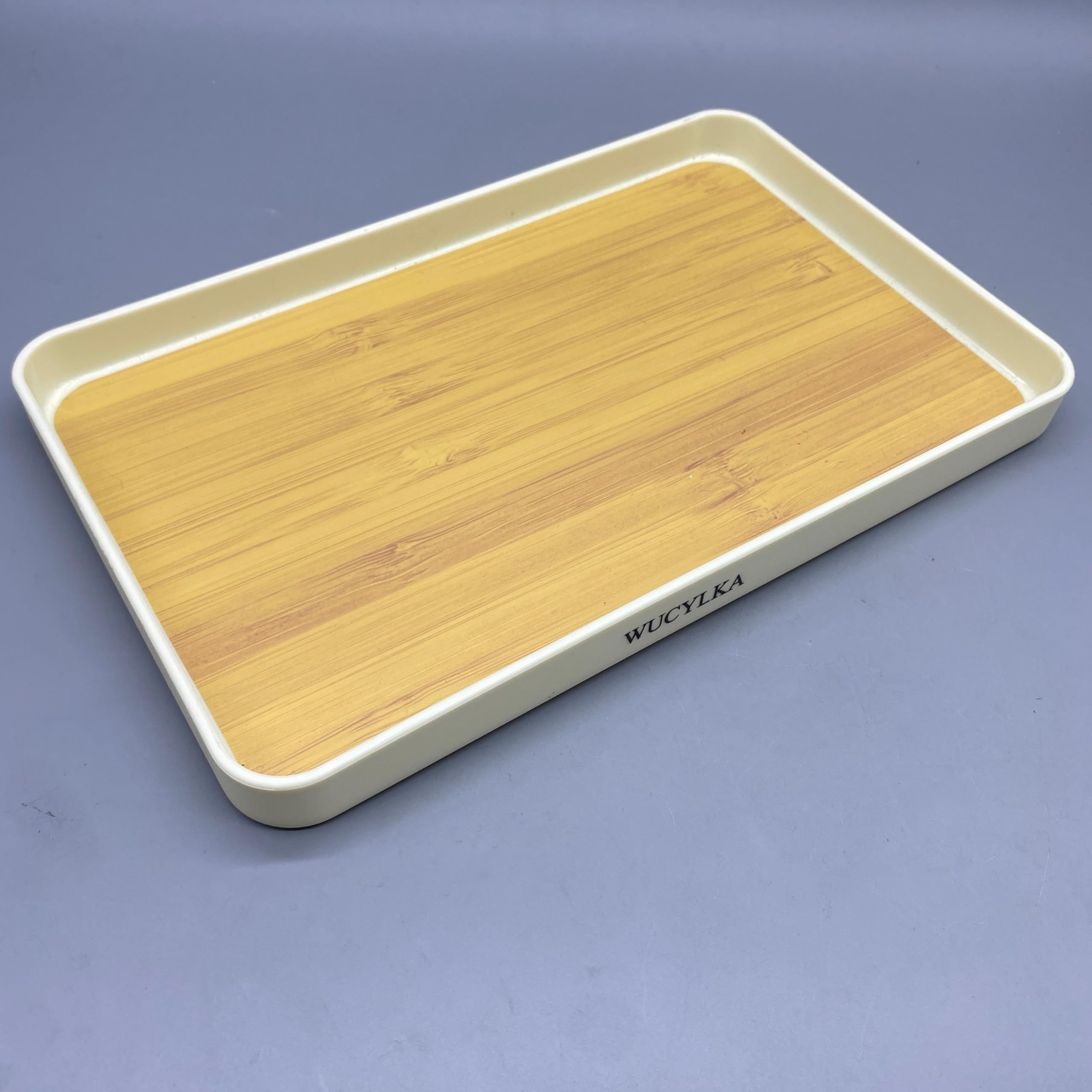 WUCYLKA Serving Tray, Large Capacity Elegant Design, 15x30x3cm, White, PP Material