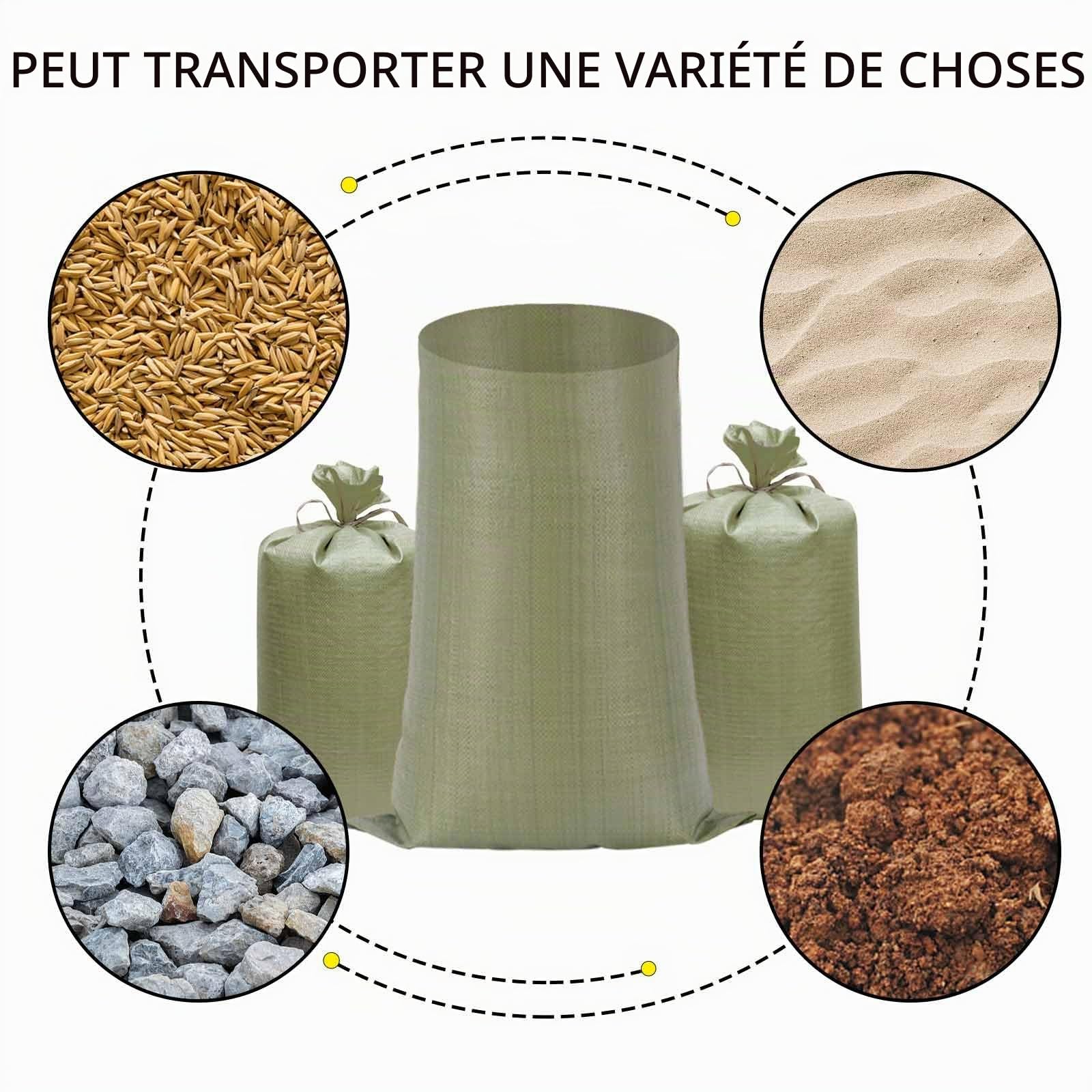 Sac Gravats Chantier 70x113cm - 15 Pcs pour Protection et Stockage des Déchets de Jardin