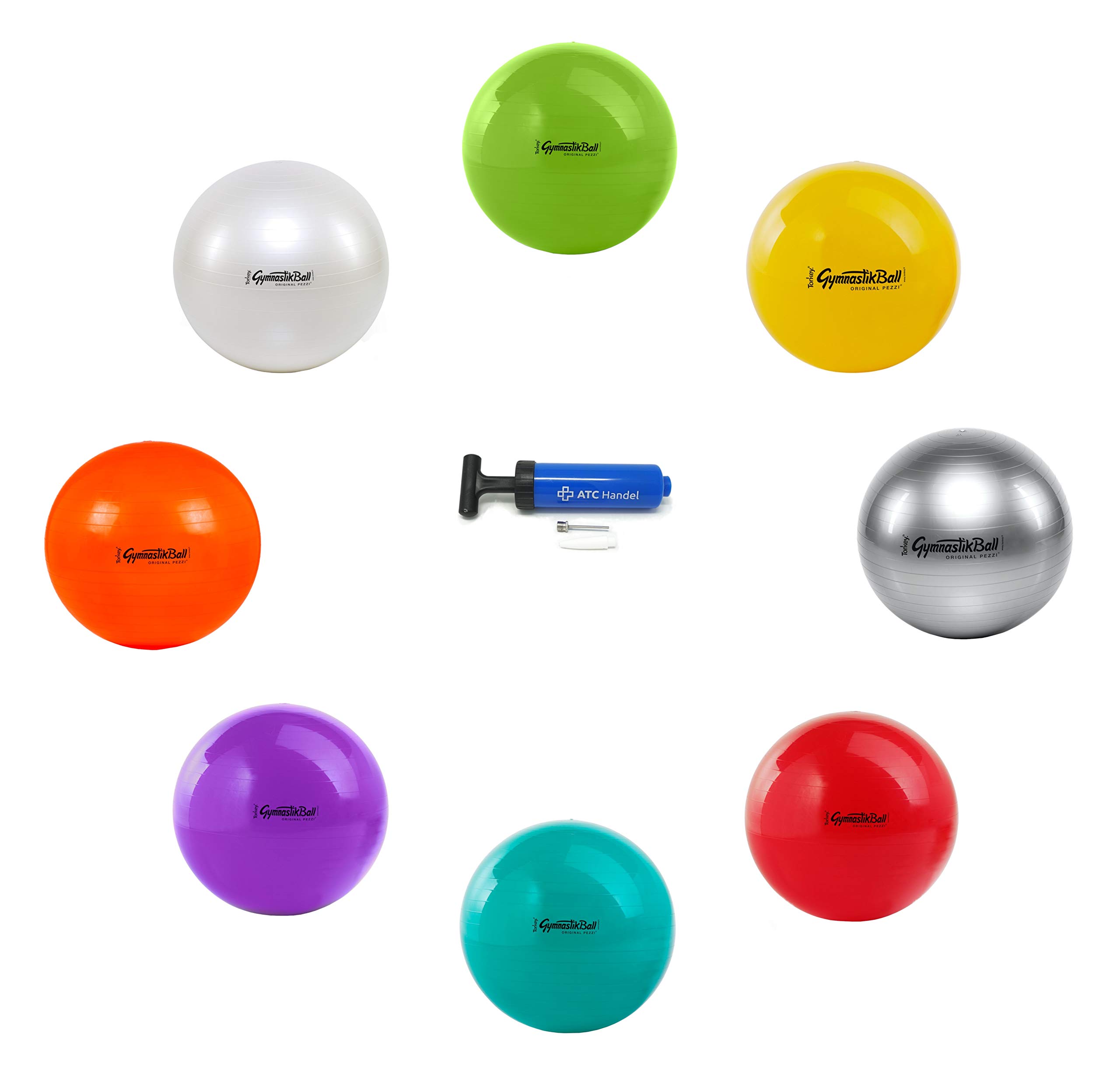 Pezzi - Pelota de gimnasia (diámetros 42, 53, 65 y 75 cm, soporta hasta 400 kg, apta para fitness, rehabilitación, terapia, gimnasia, aerobic y asiento, para oficina), 65cm, purple