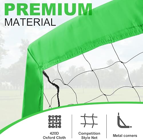 Miniatura 5 de BOHEN 11x5.5 FT9x5 FT6x4 FT Portable Metal Soccer Goal for Backyard with Carry Bag - Fun for Outdoor Indoor Training Games for Kids and Adult, Easy