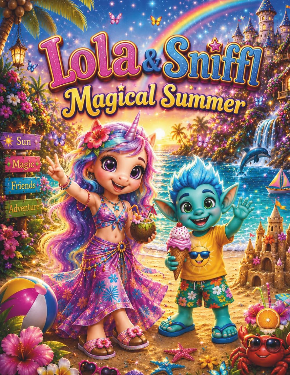 Lola & Sniffi Magical Summer: A Cute Tropical Coloring Book for Kids Ages 4–8 with Beach Adventures, Ocean Friends, Summer Fun and Magical Vacation Scenes