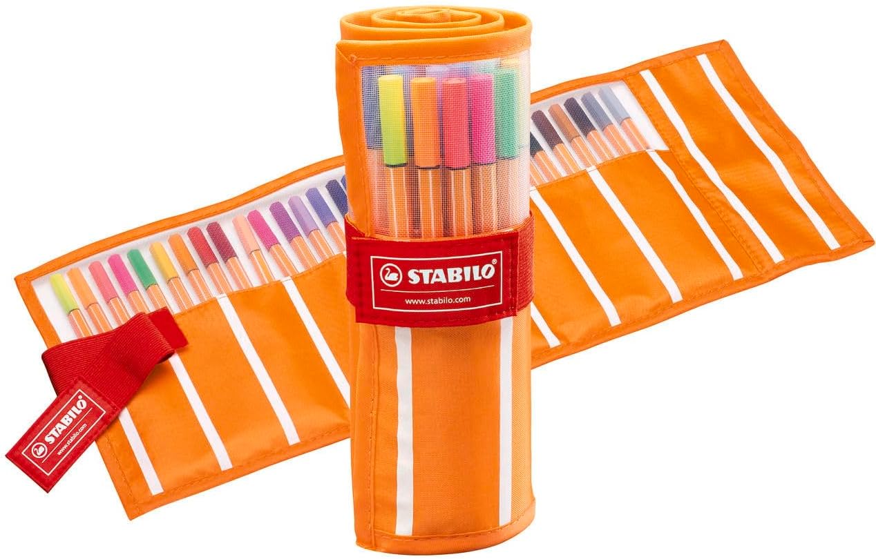 point 88 - Fineliner | Rollerset of 30 - Assorted Colours including 5 Neon Colours
