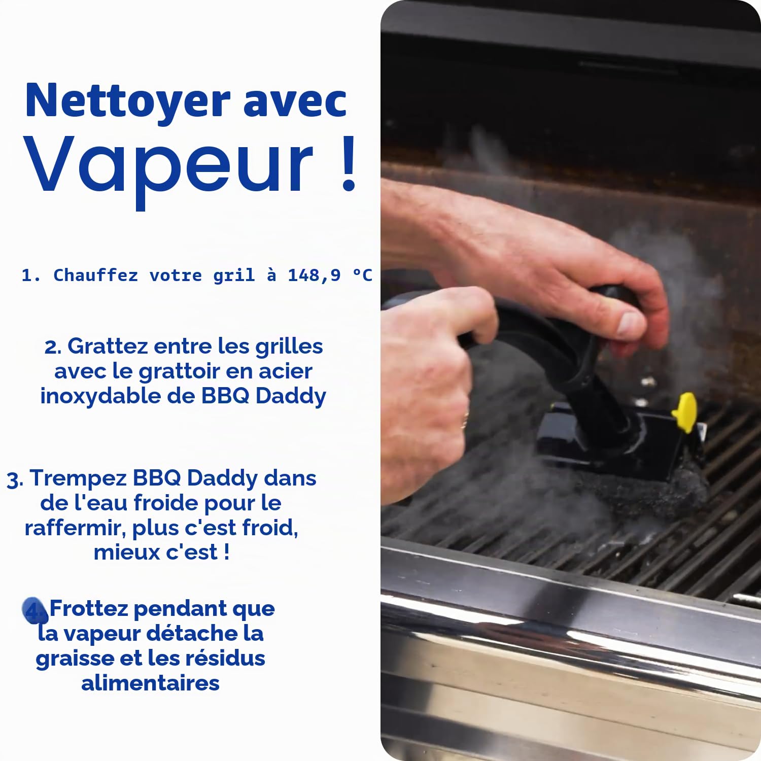 Scrub Daddy BBQ Daddy - Brosse de Nettoyage pour Barbecue avec Grattoir et Décapsuleur, Brosse Nettoyage Barbecue, sans Poils Métalliques avec FlexTexture, Brosses à BBQ, Accessoires de Nettoyage