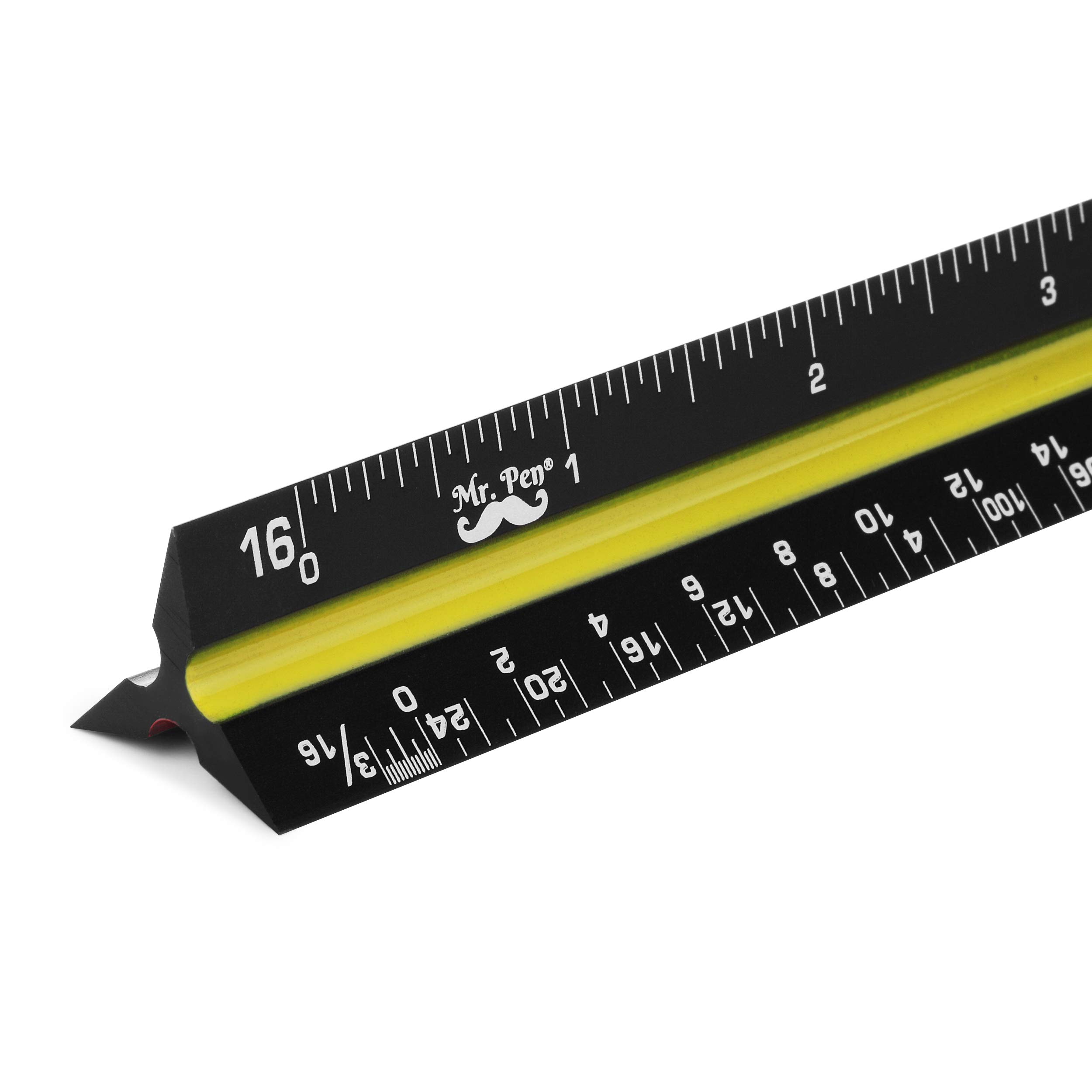 Mr. PenArchitectural Scale, 12 inch, Black, Scale Ruler Contractor, Architect Scal, Drafting Tools