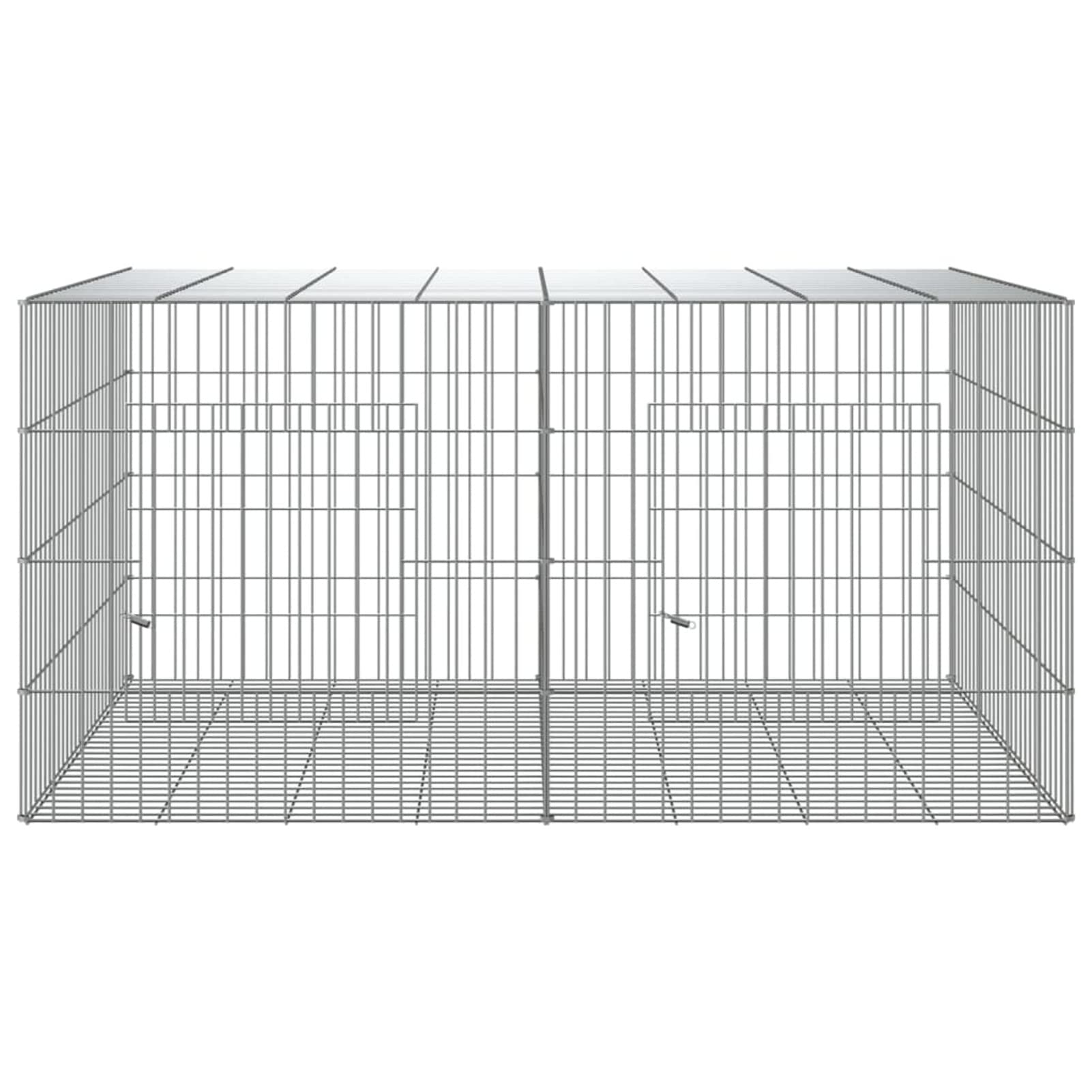 Jaula para Conejos 2 Paneles, ZEYUAN Jaula Cobaya, Corralito para Perros, Vallas para Perros, Valla para Mascotas, Recinto para Conejos, Hierro galvanizado 110x79x54 cm