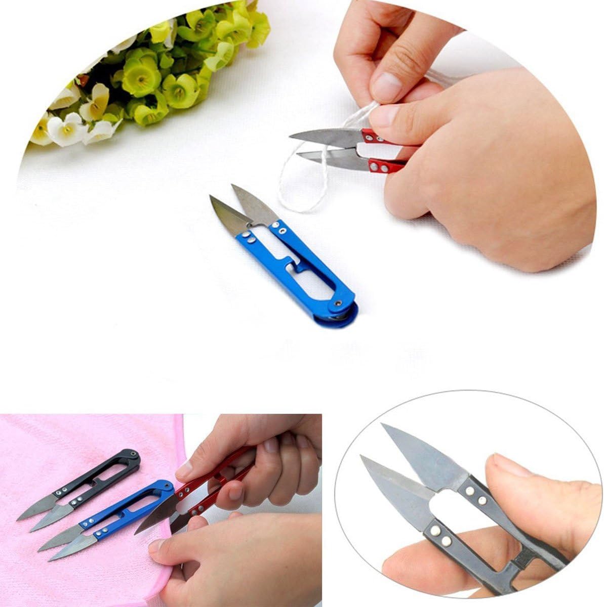 UCEC 4.2 Inch Thread Snips, Crochet Small Sewing Scissors Yarn Scissor Small Mini Scissors Thread Cutter Thread Snips for Sewing Embroidery Knitting, 12 Pack
