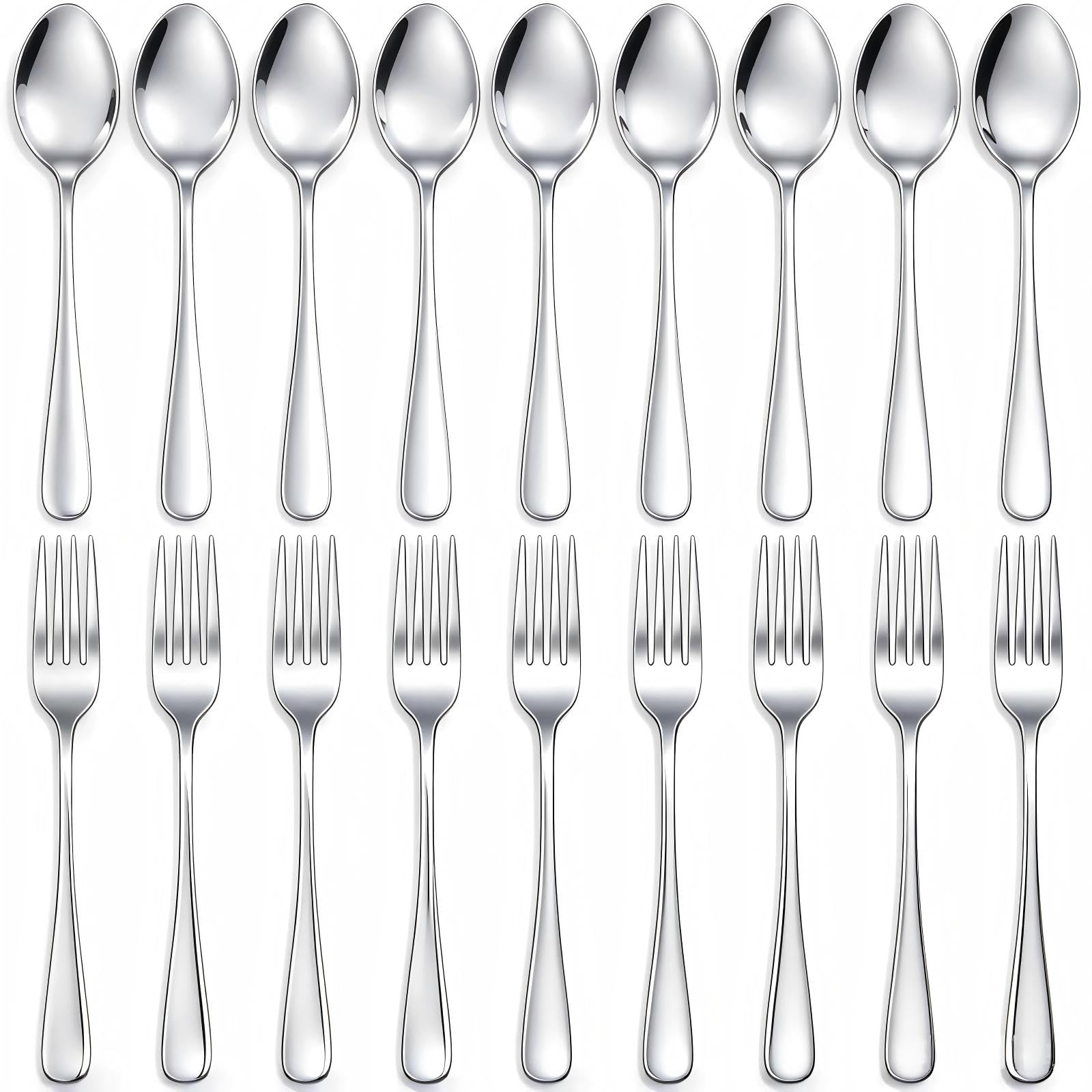 24P Forks and Spoons Silverware Set