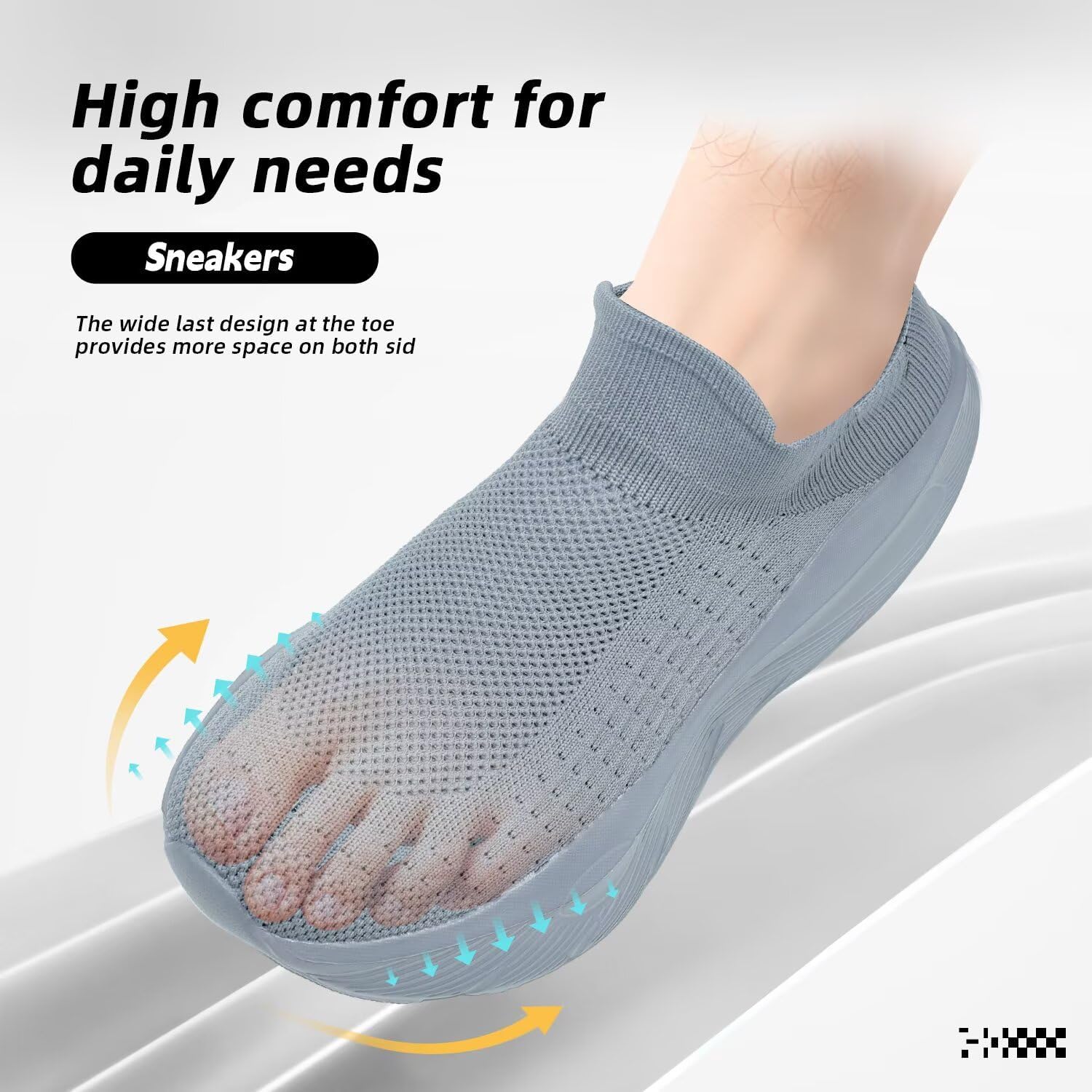 Mens Walking Shoes Running Athletic Sports Sneakers Slip on Mesh Lightweight Breathable Tennis Gym Soft Sole - Image 4