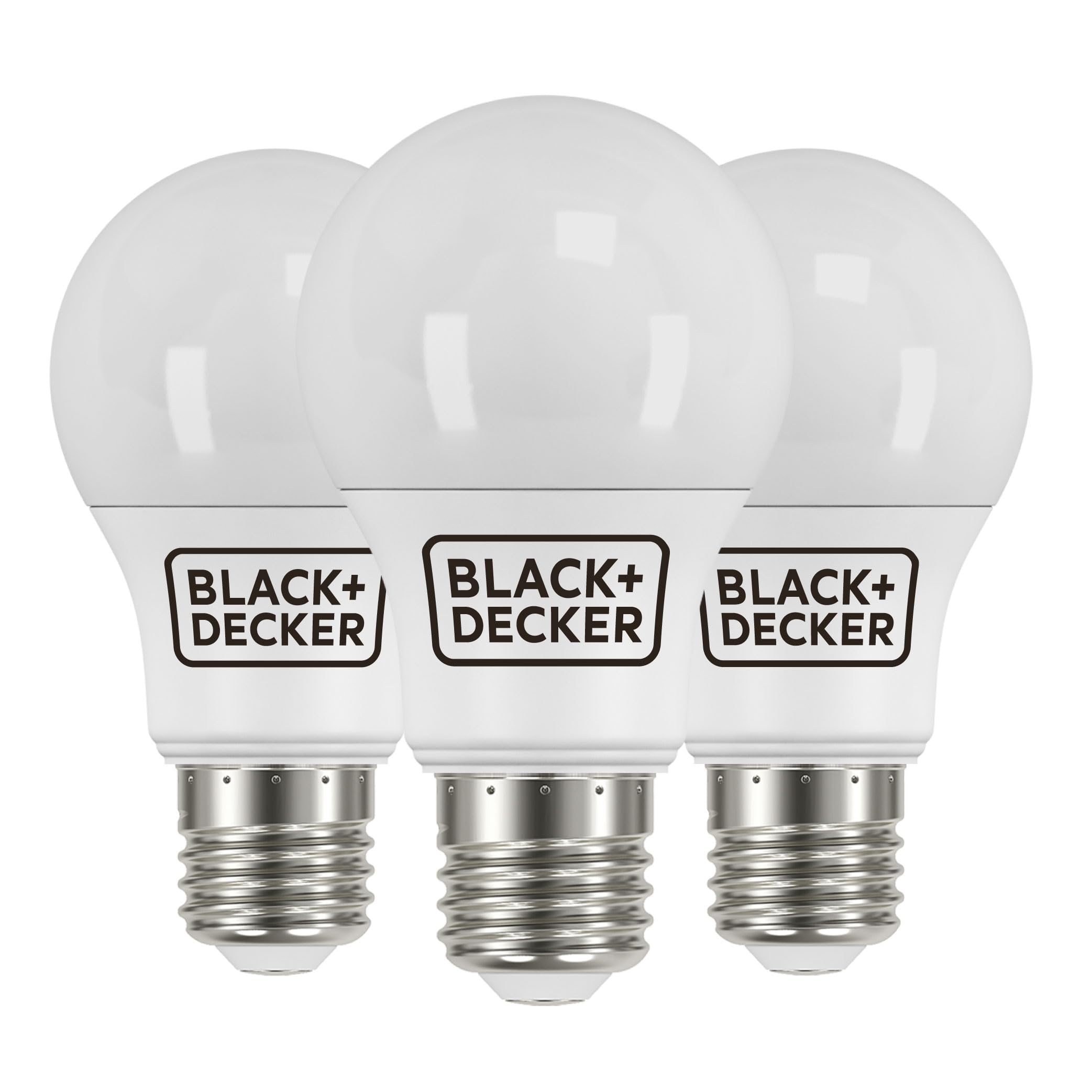 BLACK+DECKER® - LED GLS Lightbulbs - Pack of 3 Light Bulbs • 7.3W • E27 Screw Base • Daylight 6500K • Non-Dimmable • 806 Lumens • Energy Class E