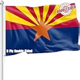 Arizona Flag 3x5 FT Sturdy for Outside, Heavy Duty 3Ply Polyester Arizona State Flags Outdoor, Double Sided Long Lasting AZ State Flag Brass Grommets
