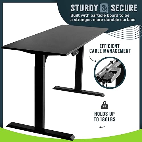 Miniatura 7 de TechOrbits Marco de escritorio eléctrico de pie de 60 x 24 pulgadas, estación de trabajo motorizada, escritorio de pie de dos patas con ajustes de
