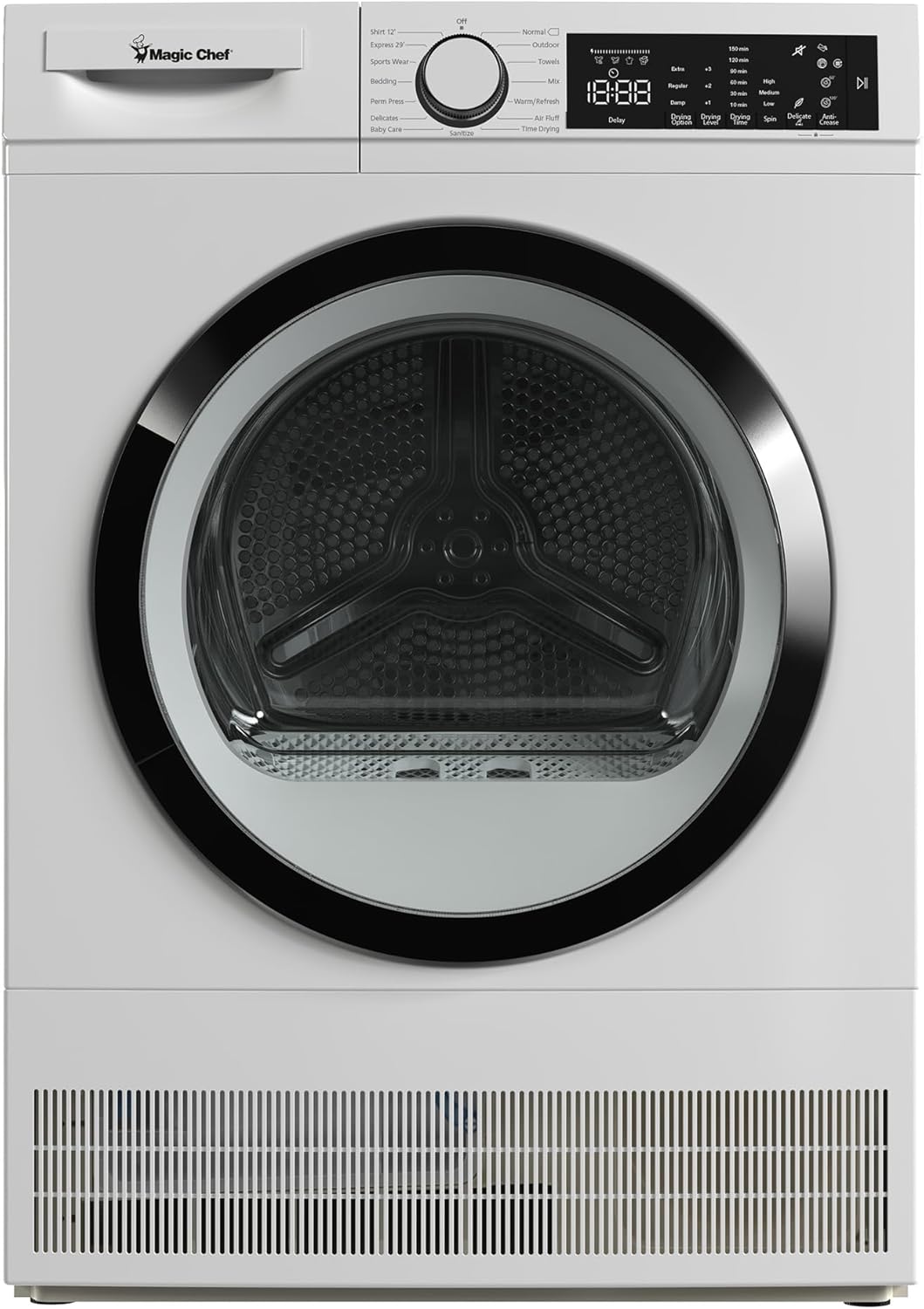 4.0 cu.ft. ventless, Condensing Front Load Stackable Electric Dryer, 24 in in White