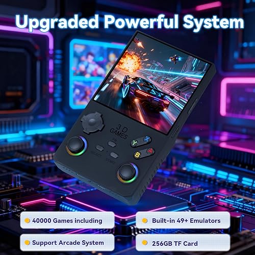 Miniatura 2 de Consola de juegos de mano retro V40 Max, tarjeta TF de 256GB con 40,000 juegos clásicos, pantalla IPS HD de 4.0 pulgadas, batería de 4000mAh,