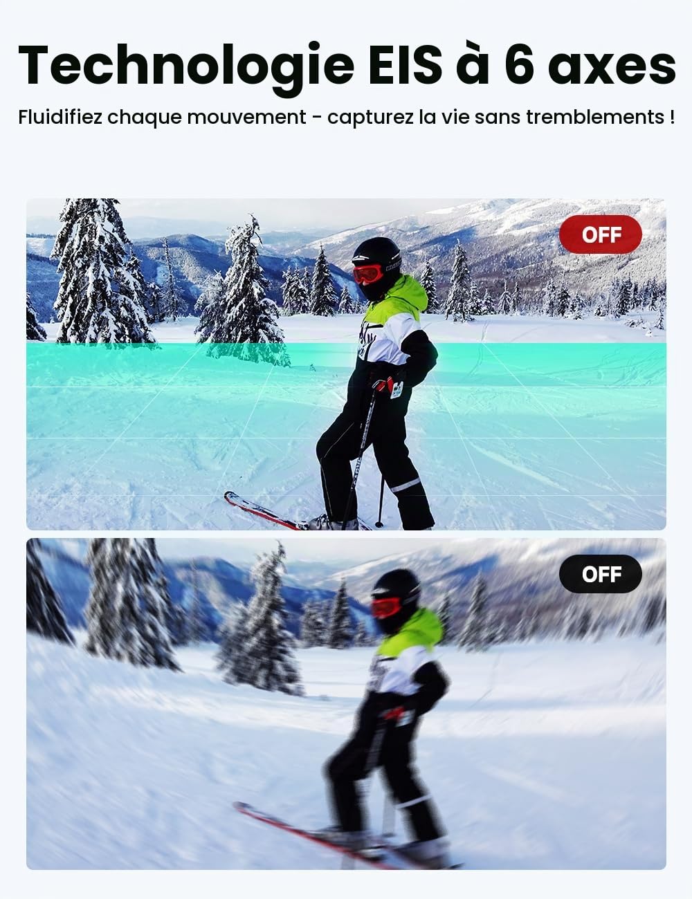 Mini Caméra Sport 4K avec Action Pod & 64GB Intégrée, Stabilisation EIS 6-Axes, Camera Portable Étanche 10M, Caméra POV avec Pendentif Magnétique et Clip Rotatif (Easy Clip) pour Vlog/Moto/Vélo